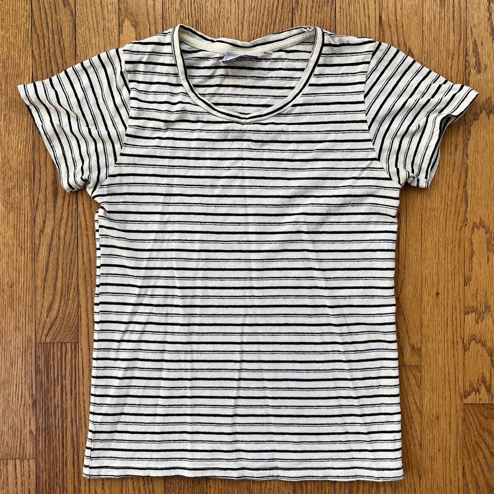 Jungmaven striped scoop neck tee